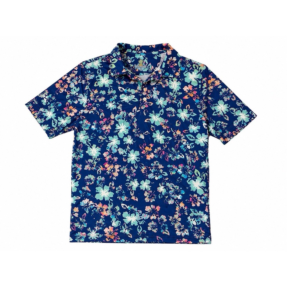 Chubbies Polo Shirt M Performance Golf Tropical Hawaiian Stretch Beach Vacation